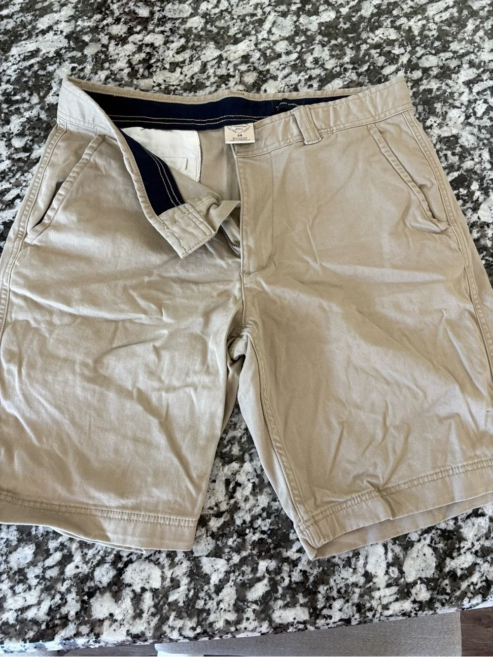 Nautica Men’s Tan Flat-Front Chino Shorts